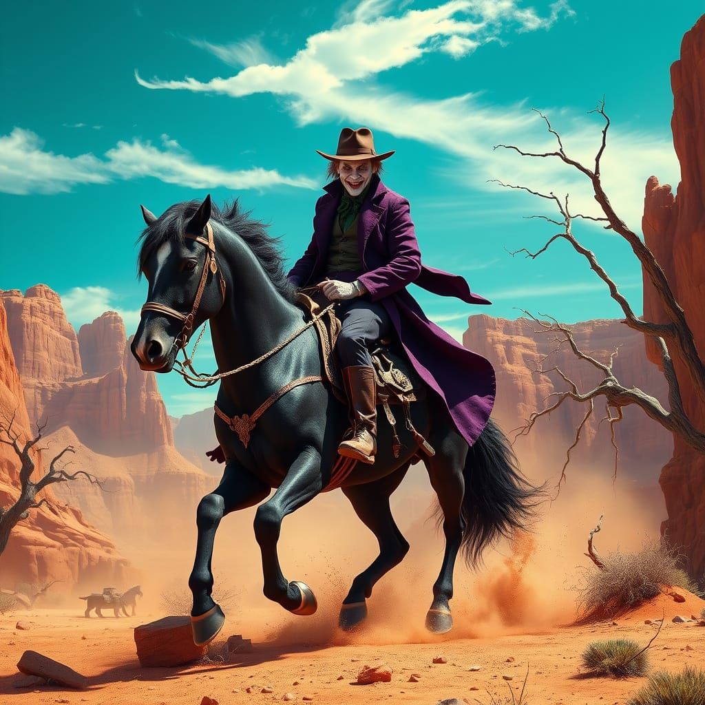 Maniacal Joker Rides Majestic Stallion Through Wild West Can...