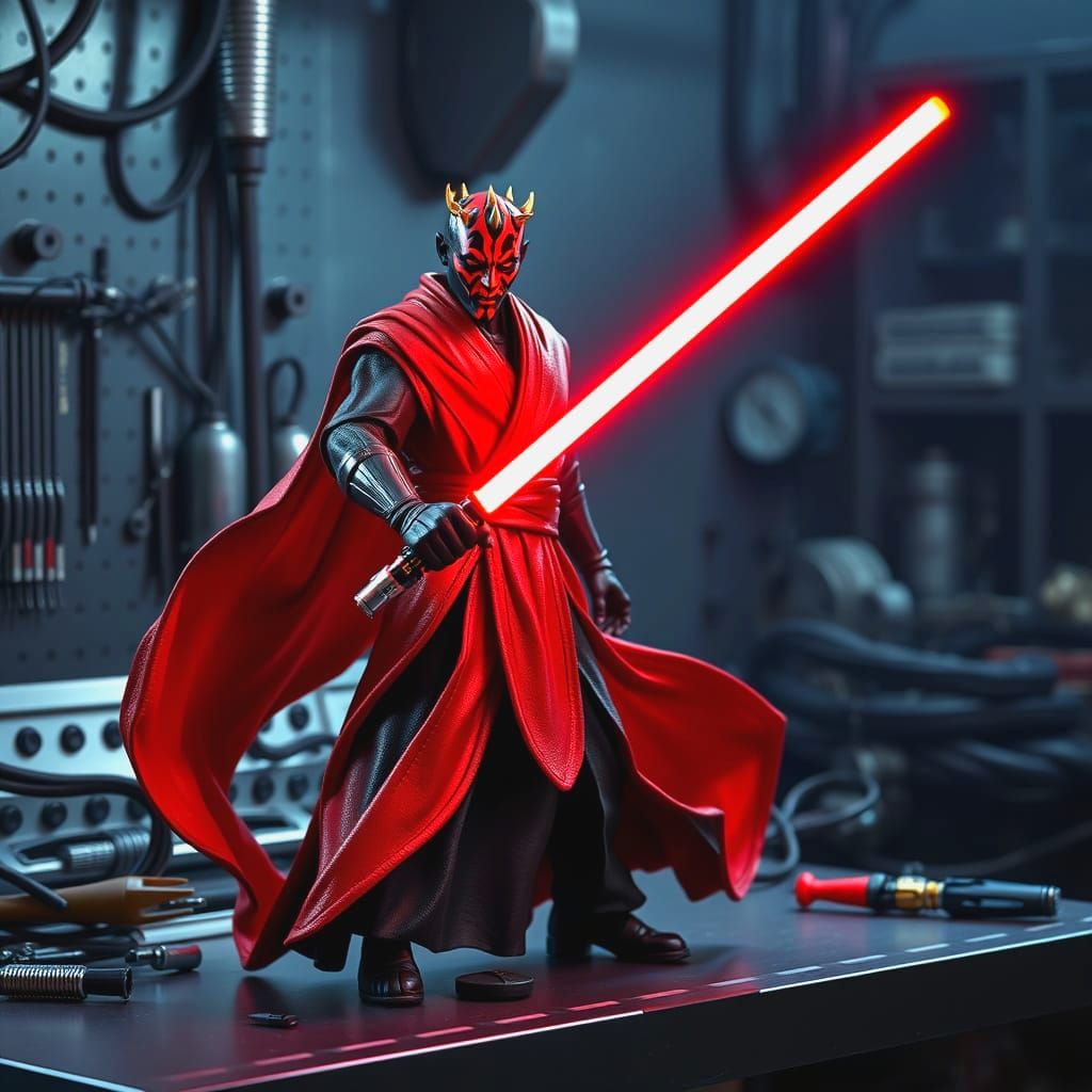 Darth Maul Action Figure in Dynamic Pose