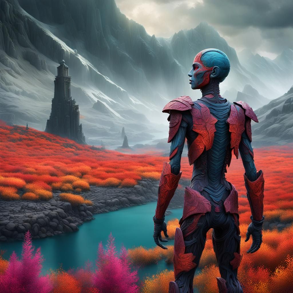 Mannequin in Wilderness with Day of the Dead Face