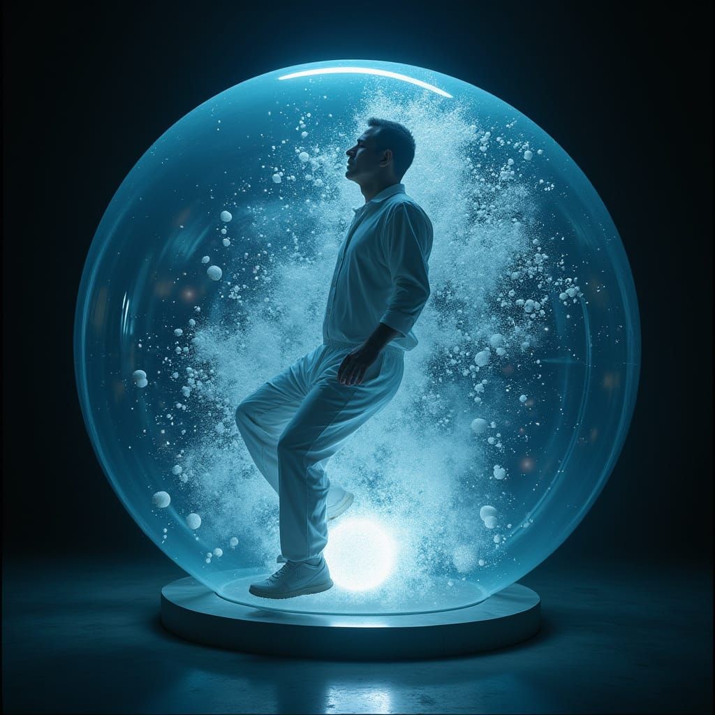 Ethereal Portrayal of Cellular Dissolution in a Radiant Powe...