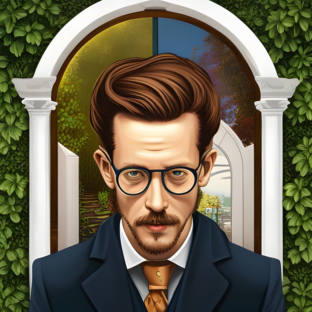 Hyperrealistic Portrait with Book in Irish Garden