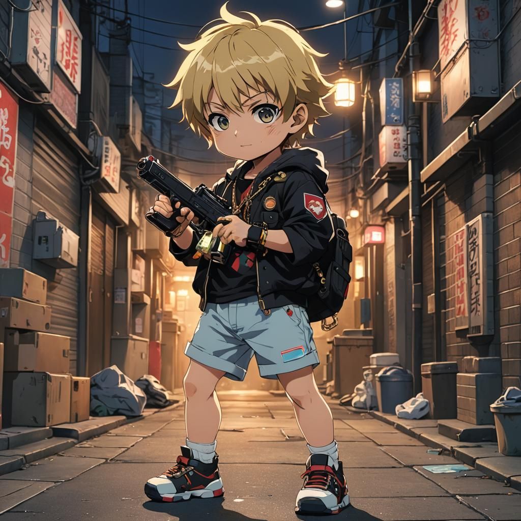 Anime Baby Gangster in Alleyway: Manga Key Visual