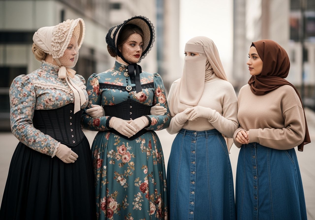 Women in Victorian and Islamic Fashion