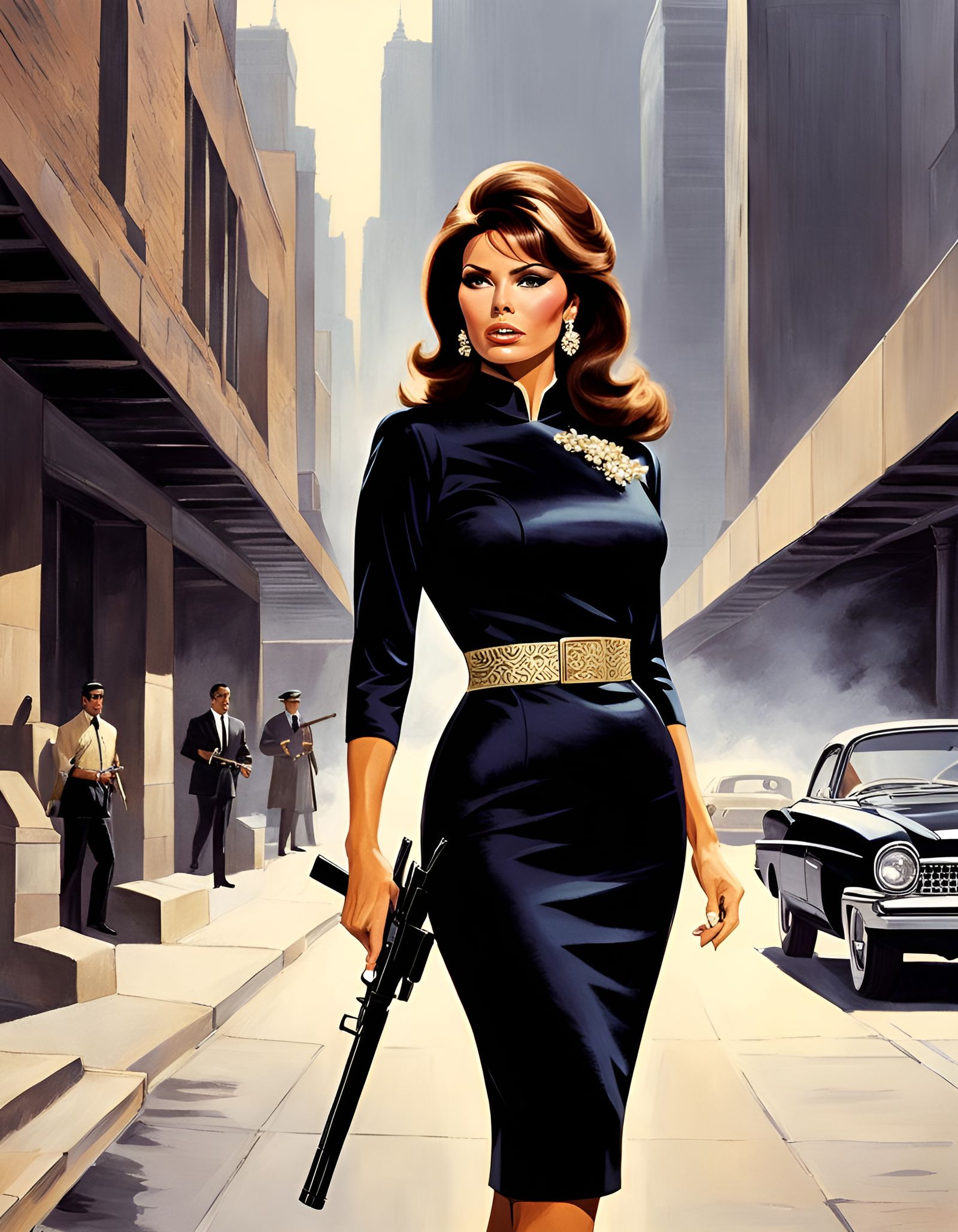 Super Spy Raquel Welch in Urban Graffiti Style