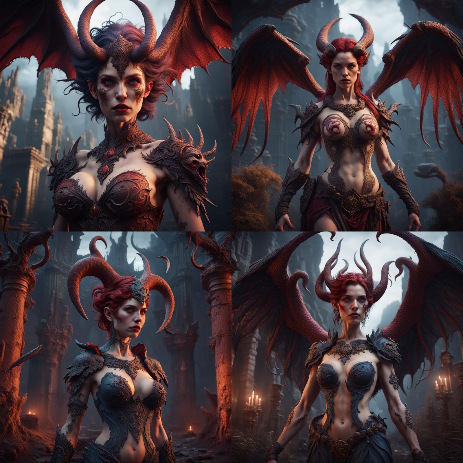 Detailed Matte Painting of Lilith in Deep Color