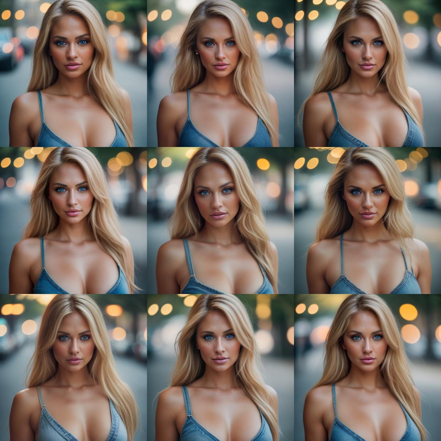 Hyperrealistic Portrait of a Beautiful Woman in Denim