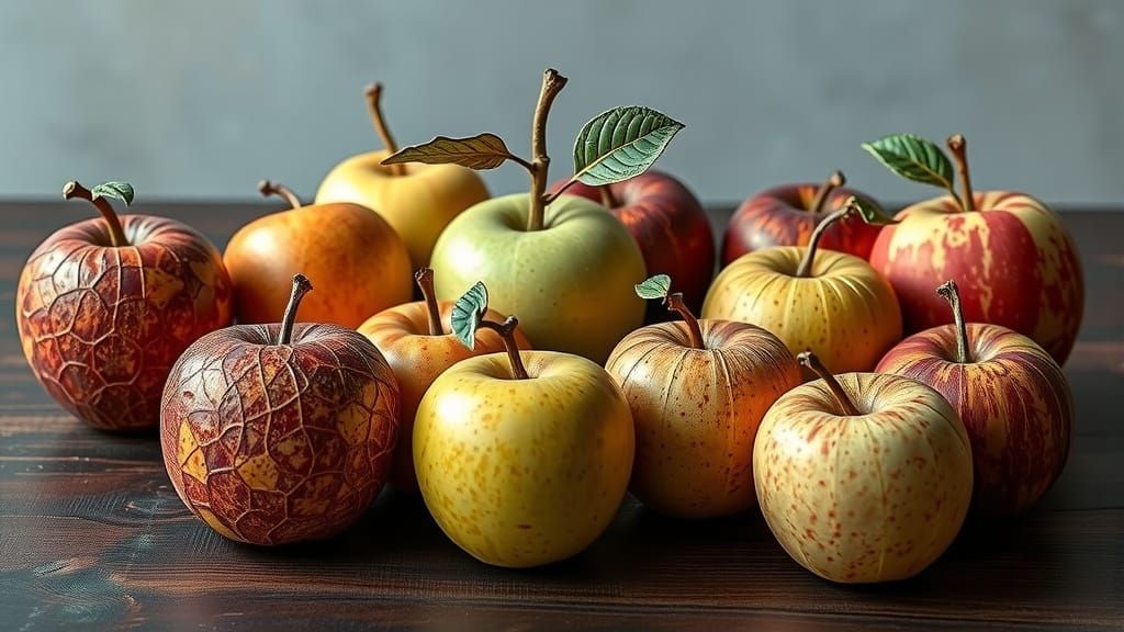 Exotic Fruits of Wonder on Ebony Wood