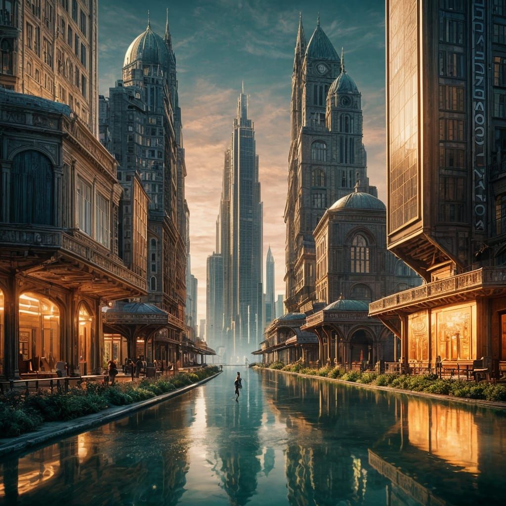 Alien Planet with a Marvelous City: Cinematic Still