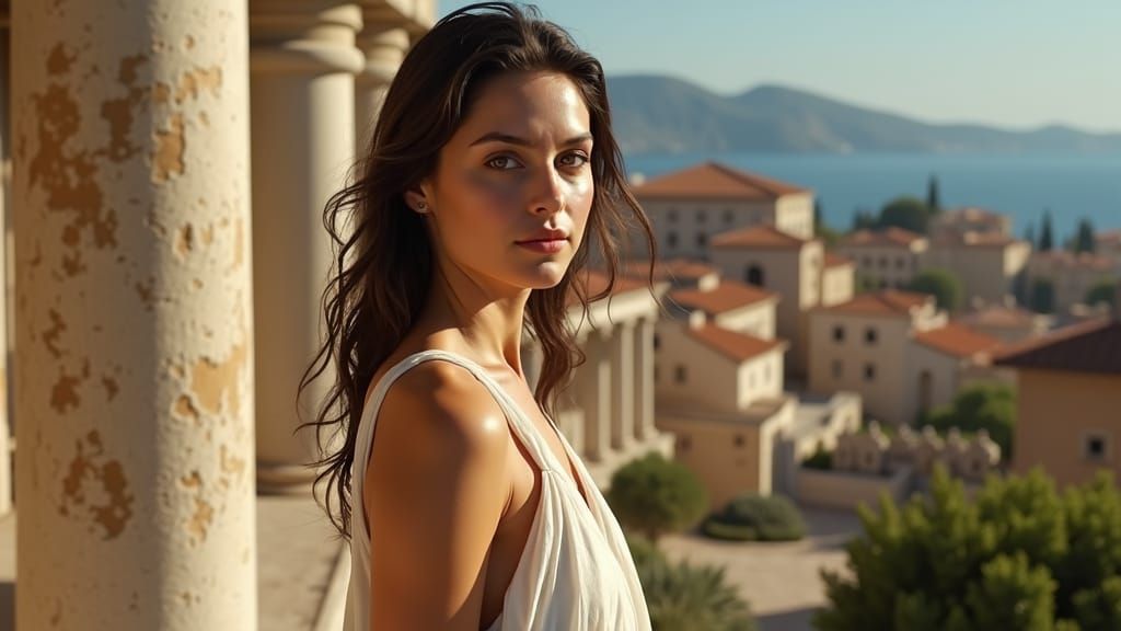 Photorealistic Portrait of a Woman in Ancient Greece