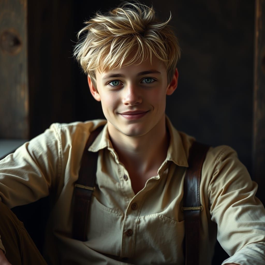 Tall Young Man with Soft Smile and Sparkling Eyes