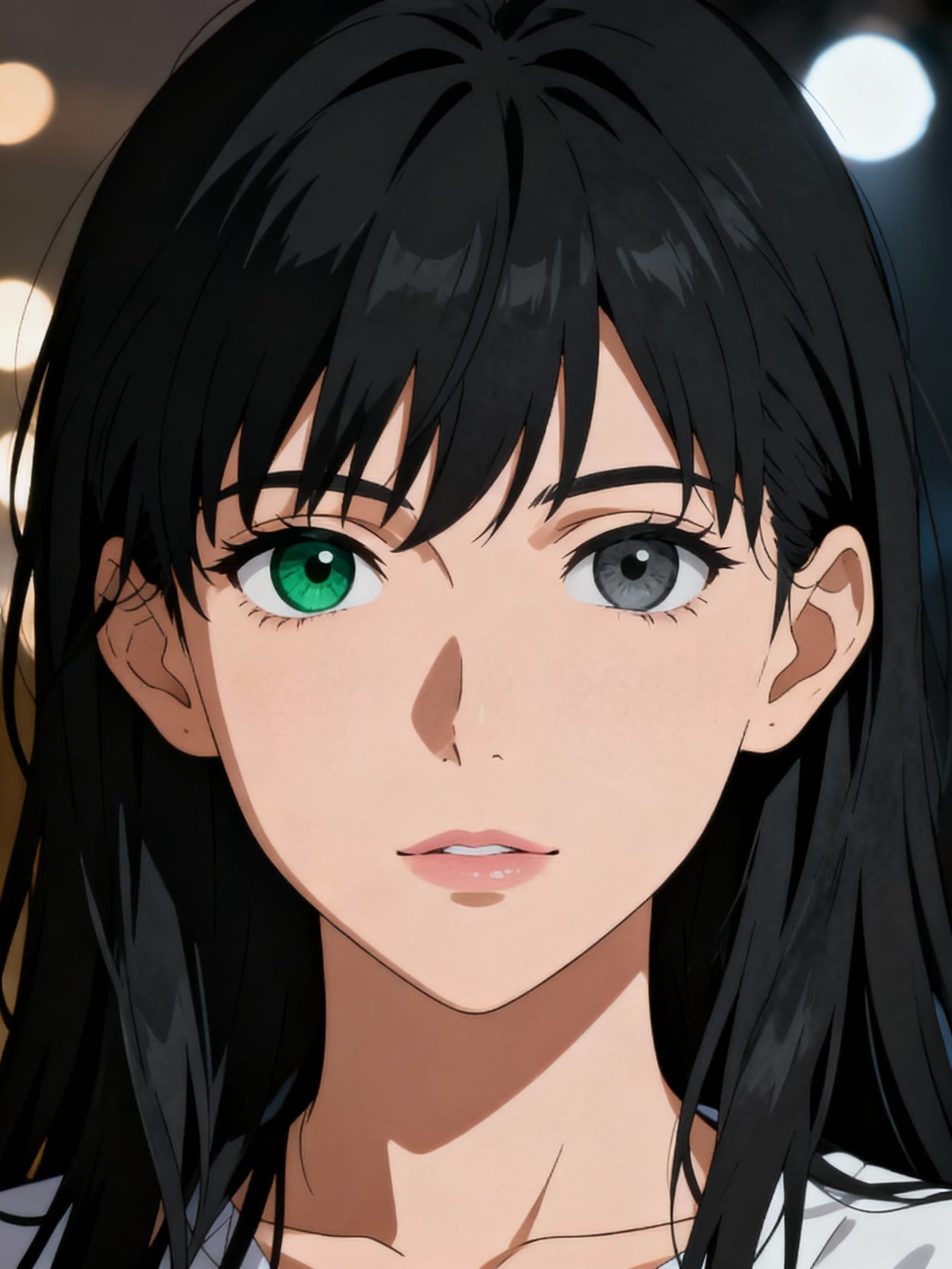 Anime Woman Portrait with Heterochromia Eyes