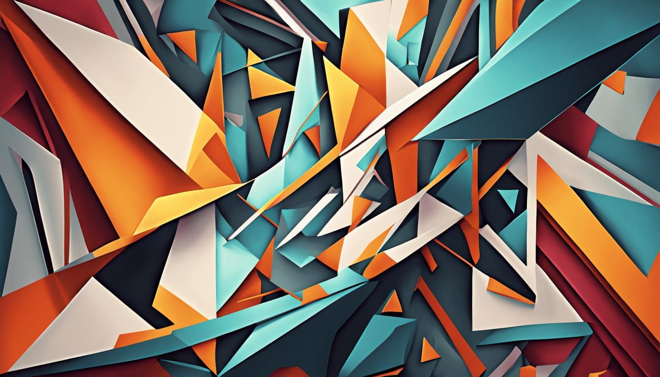Vibrant Cubist Geometric Artwork