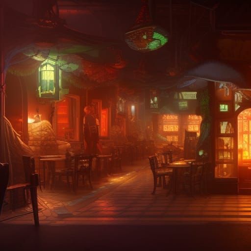 Fantastical Detailed Matte Painting in Deep Color