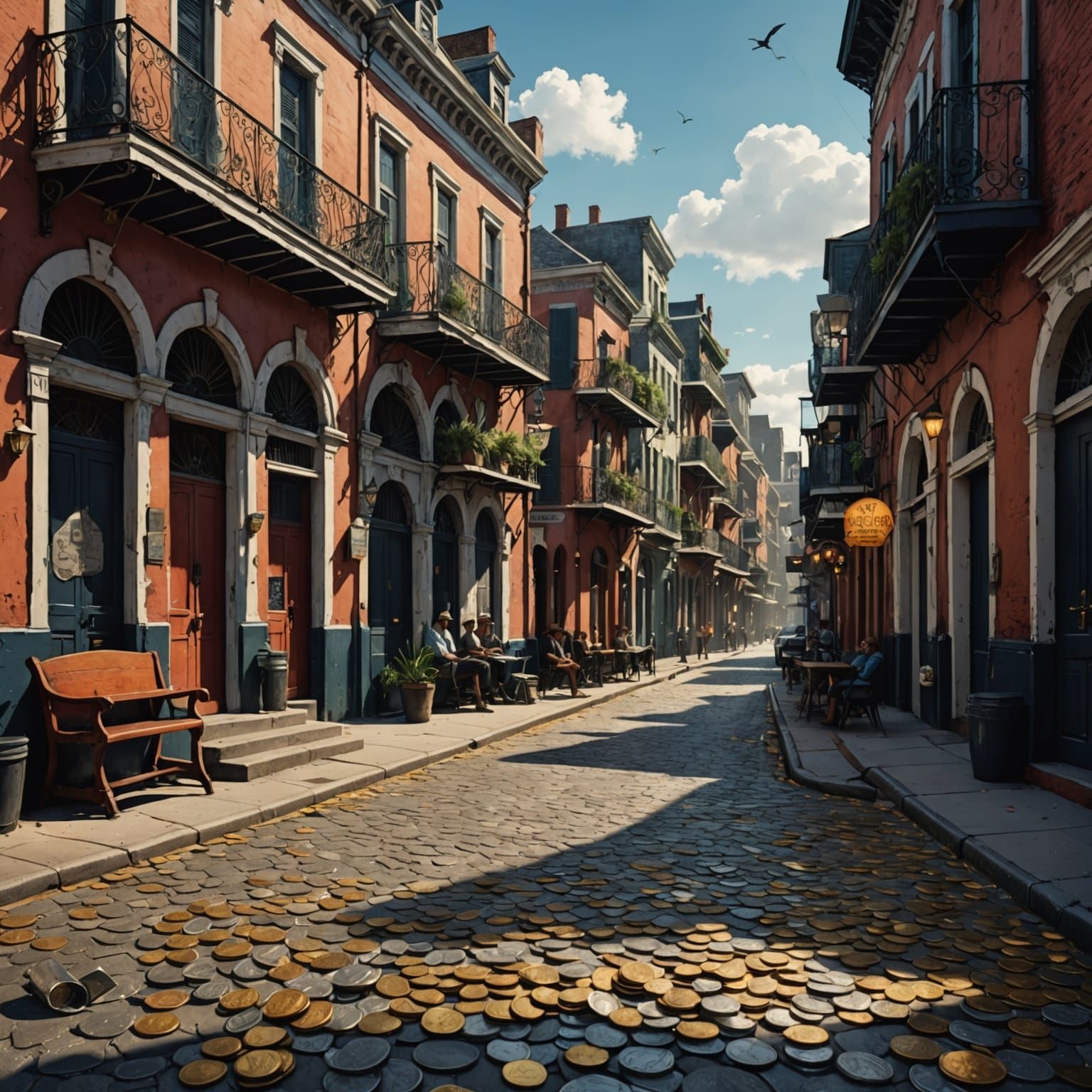 French Quarter Buildings of Silver & Gold, Streets of Bankno...