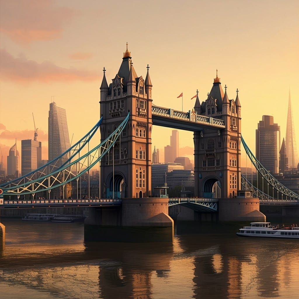 London Bridge Sunset: Gothic Grandeur Meets Modern City