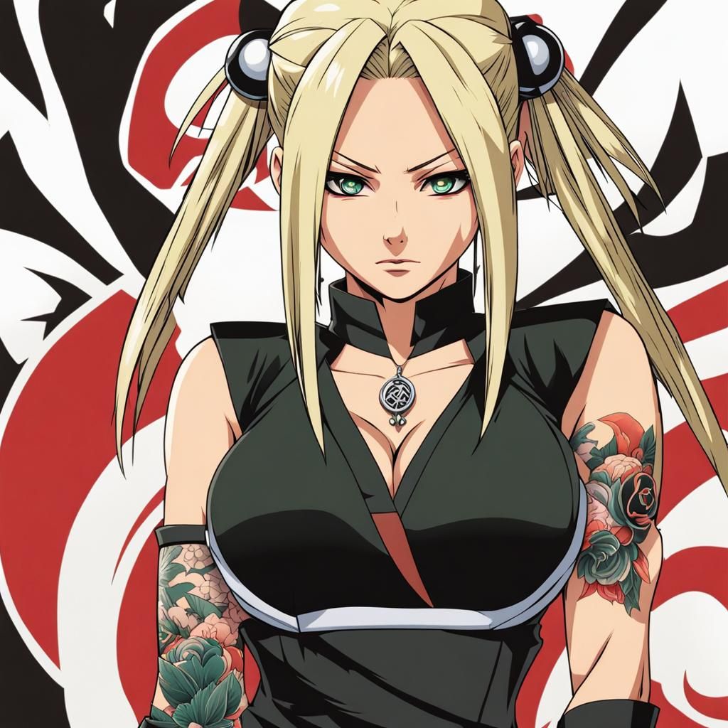 Provocative Tsunade Illustration with Piercings and Tattoos