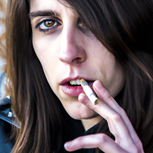 Young Woman Smoking: Hyperdetailed Portrait