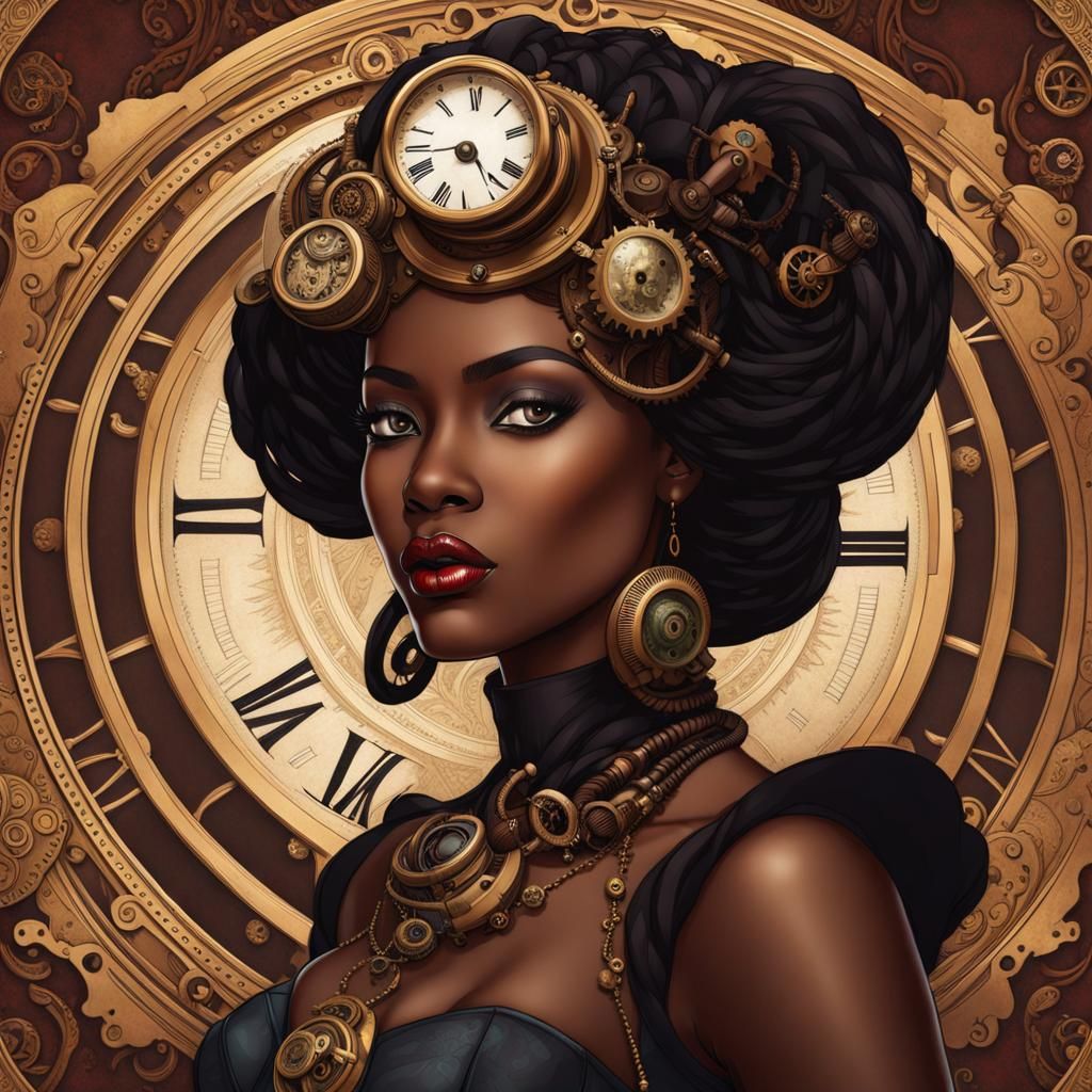 Steampunk Nigerian Woman in Victorian Setting