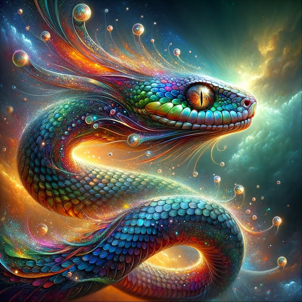 Multichromatic Snake Concept Art in 8k Resolution