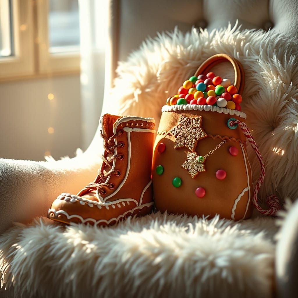 Gingerbread Boots in Sweet Hyperrealistic Style