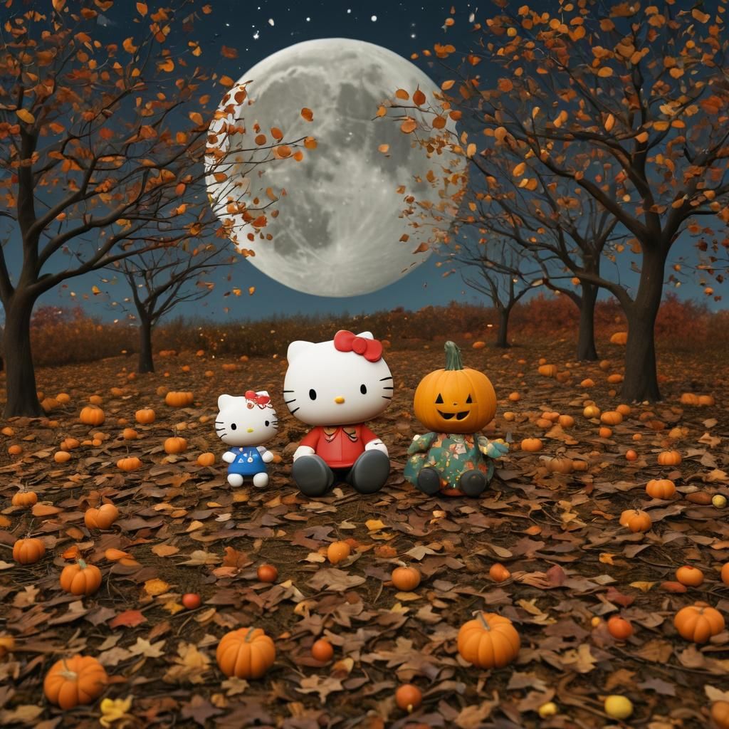 Snoopy and Hello Kitty in Autumn Claymation