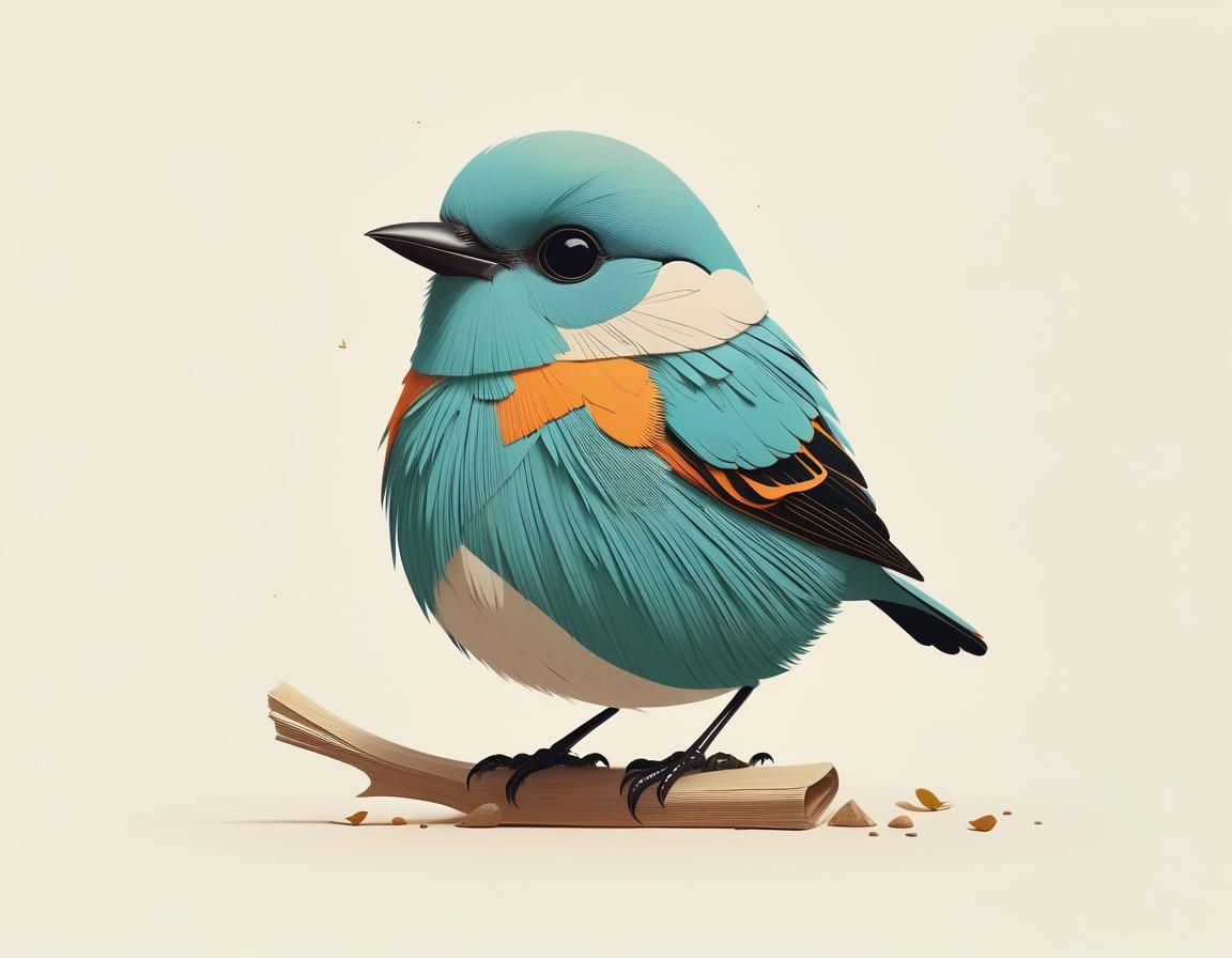Stylized Bird Illustration in Minimalist Style