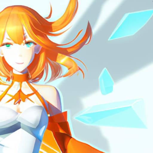 Anime Girl with Shadow Ice Power in 4K