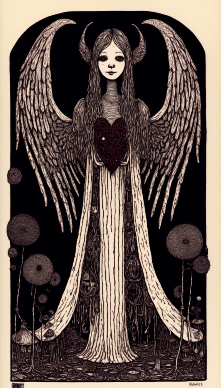 Demonic Angel of Love in Comic Book Style