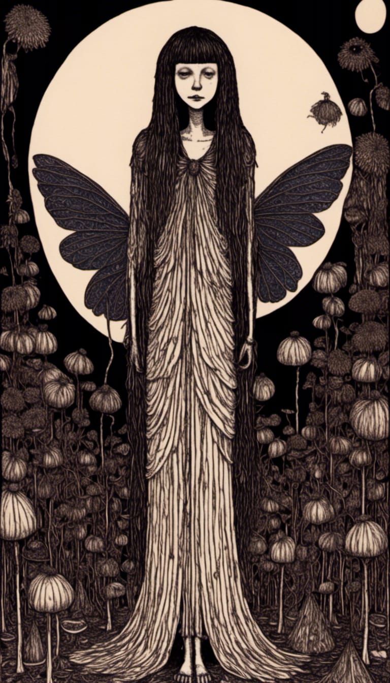 Demonic Angel of Love in Comic Book Style