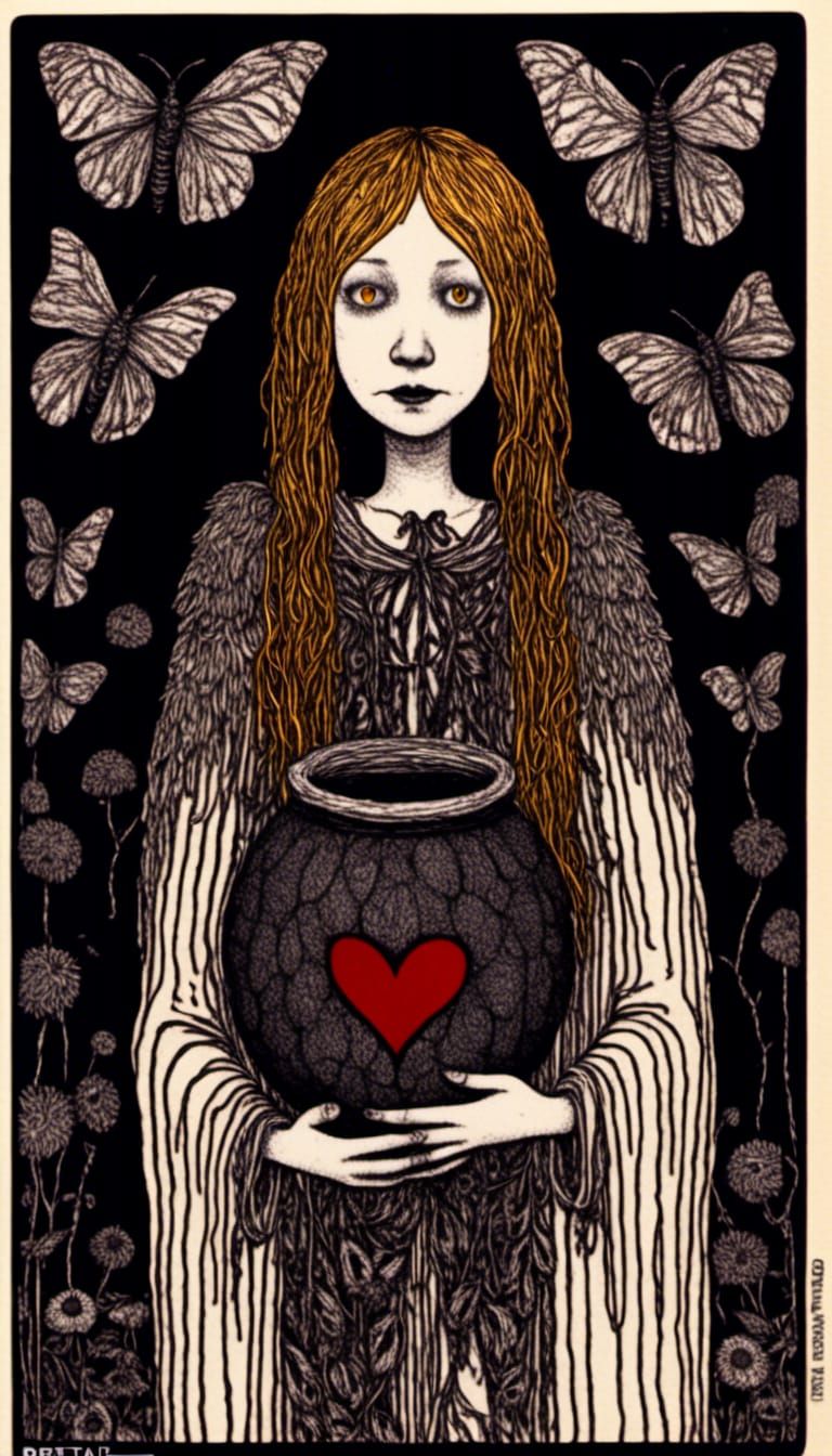 Demonic Angel of Love in Graphic Novel Style