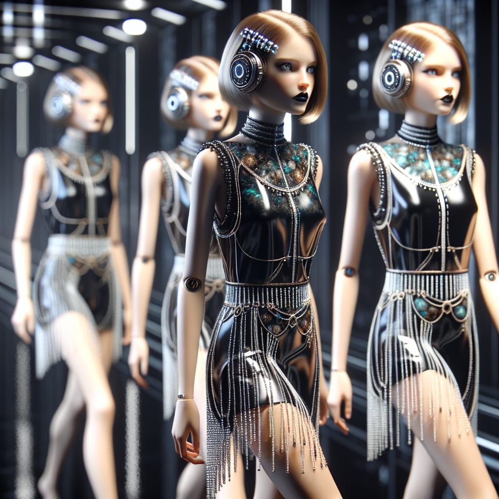 Androids in Space-Fi Deco Steamnouveau Style