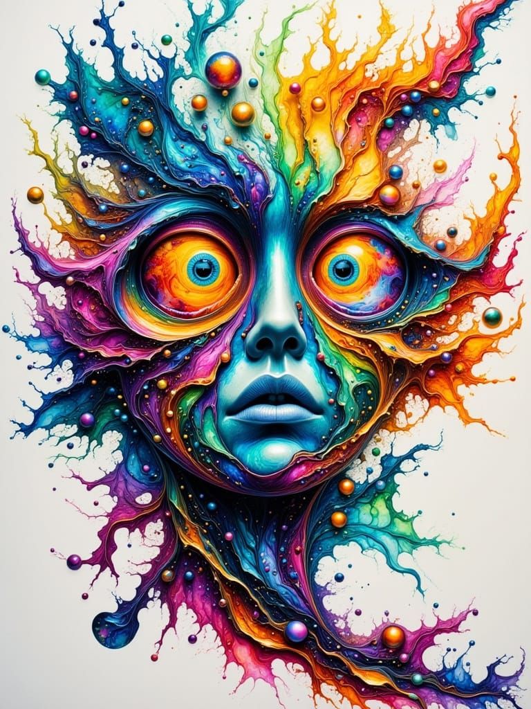 Vibrant Liquid Ink Swirls in Abstract Expressionism