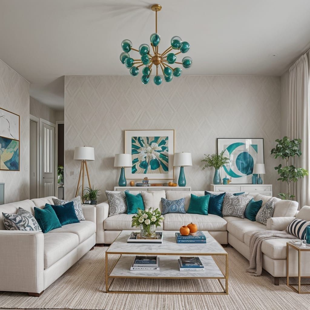 Modern Vibrant Interior with Bold Color Accents