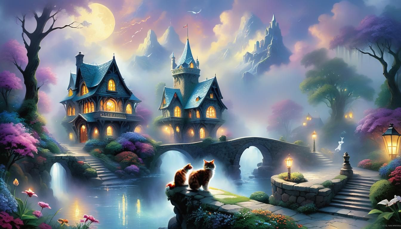 Ethereal Cat Fantasy Adventure Book Cover Design