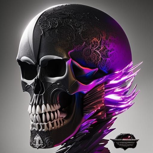 Hyperdetailed Skull with Ichor and Cloak, Digital Art