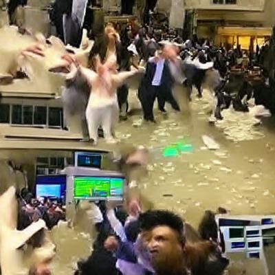 Stock Market Crash: Screaming, Dancing, and Falling Money
