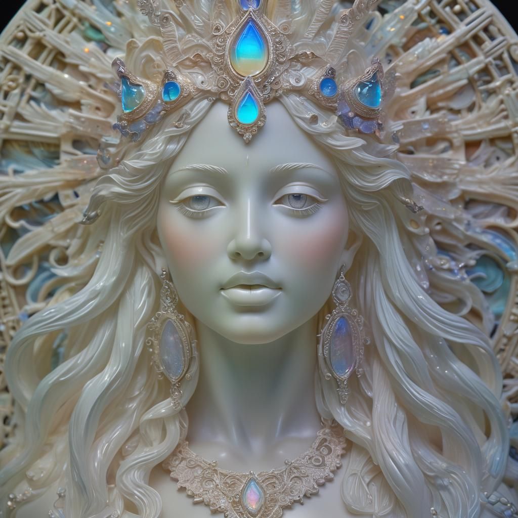 Spectrolite Opalescent Psychedelic Magical Portrait Intricat...