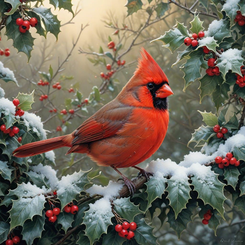 Vibrant Cardinal in a Snowy Winter Wonderland