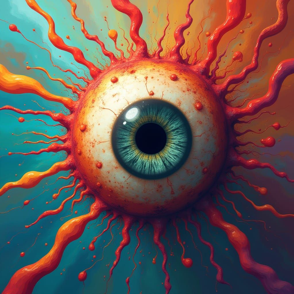 Abstract Eyeball Art: Psychological Visual Disturbance