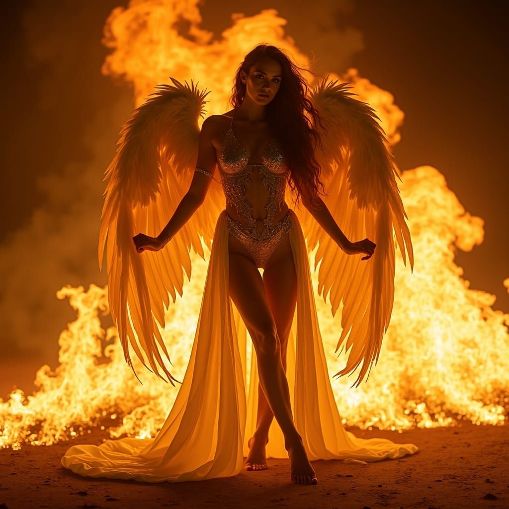 Inferno Woman: Cinematic Portrait in HDR