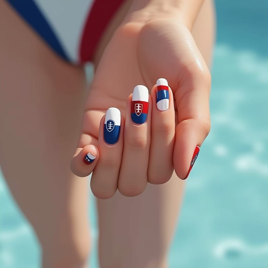 Slovakian Swimmer Nails: Minimalist Digital Art