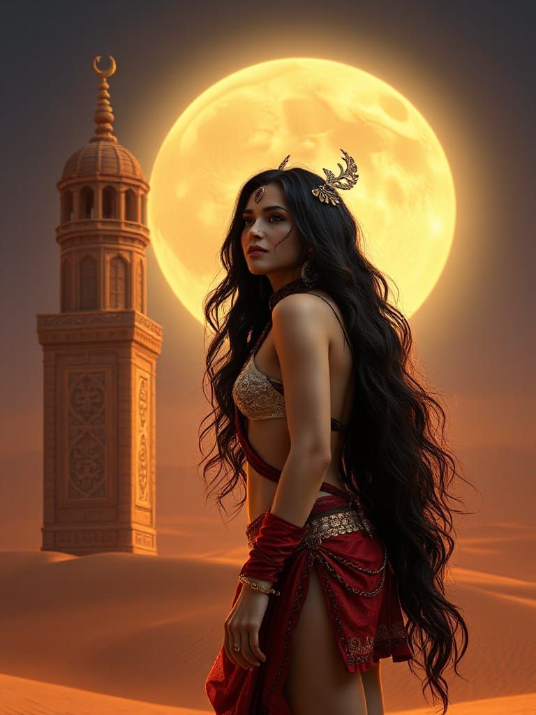 Mystical Jinn Goddess of the Desert Moon