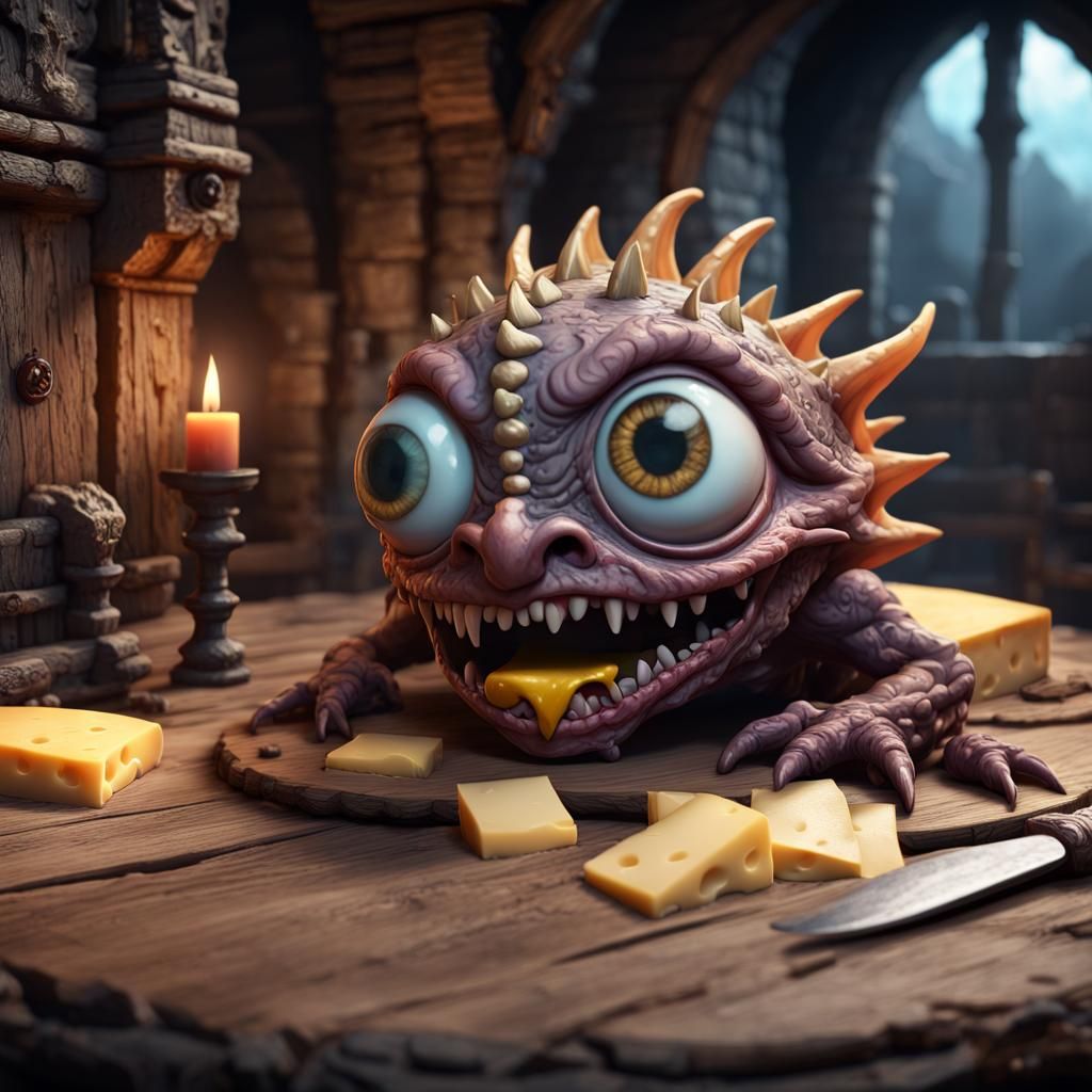 Chibi Eye of the Beholder with Cheese