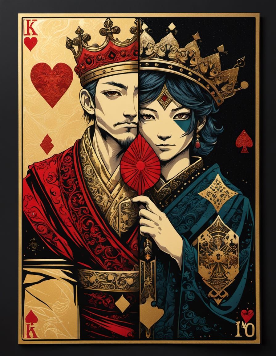 King and Queen Duality in Fantasy Art Style