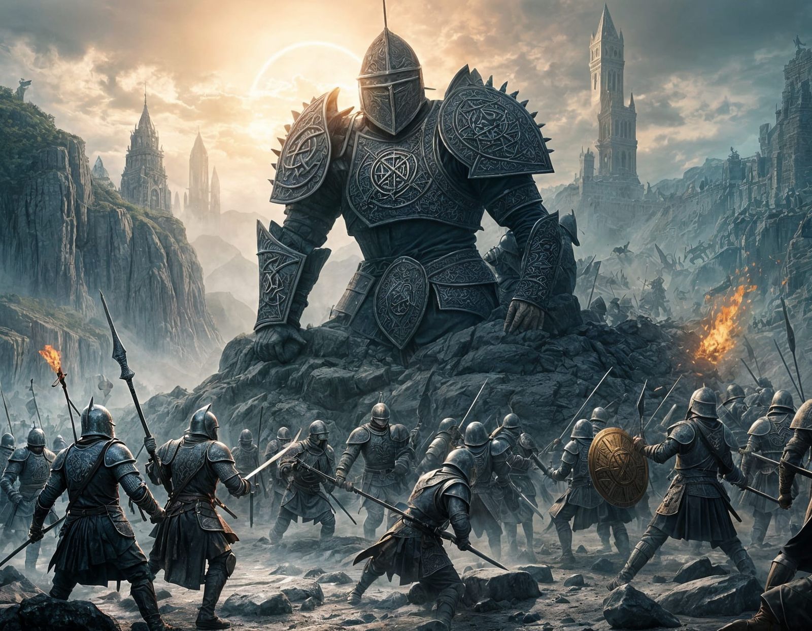 Knights of Eldoria in Sacred Celtic Stone Setting