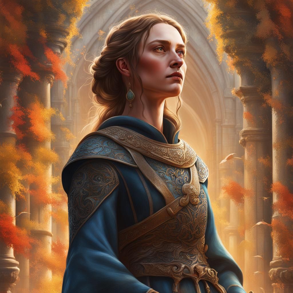 Intricately Detailed Portrait of Medieval Woman