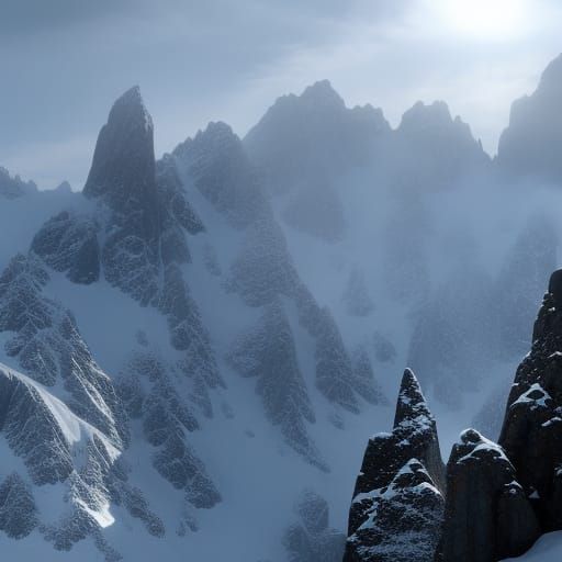 Dramatic Digital Matte Painting of Schnee