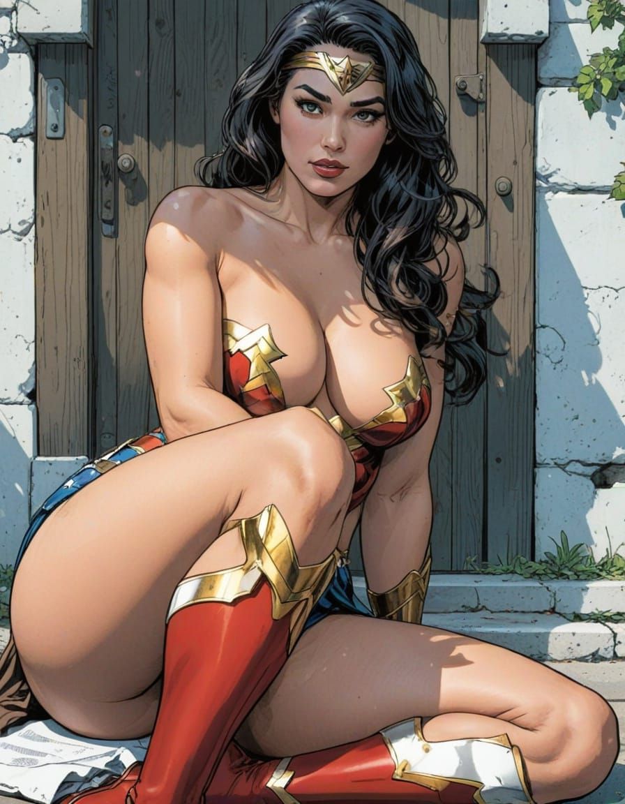 Voluptuous Wonder Woman in Sensual Comic Art