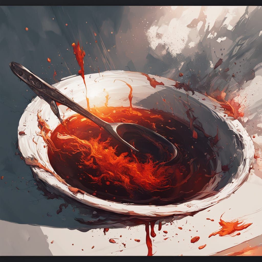 Steaming Borscht Bowl with Swirling Energies