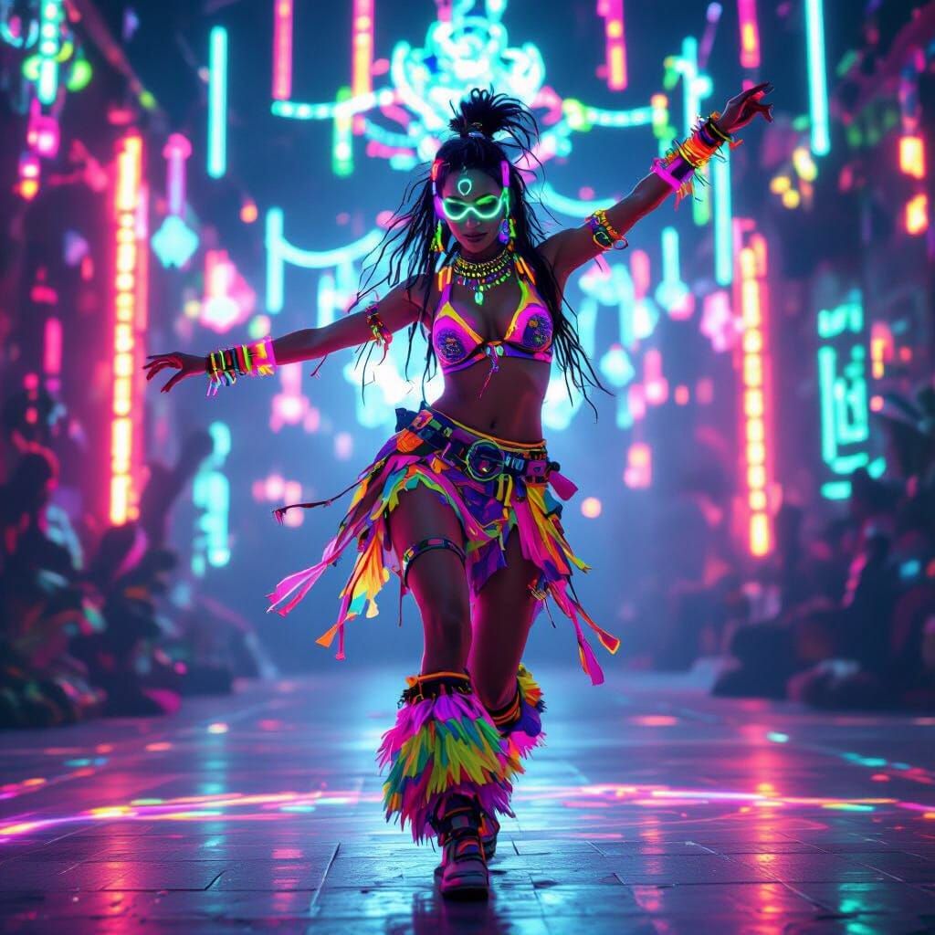 Psychedelic Dancer in a Digital Art Style